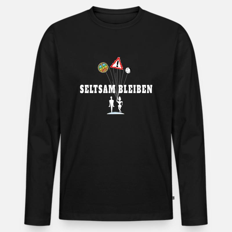 Seltsame Luftballons - Männer Premium Bio Langarmshirt - Schwarz
