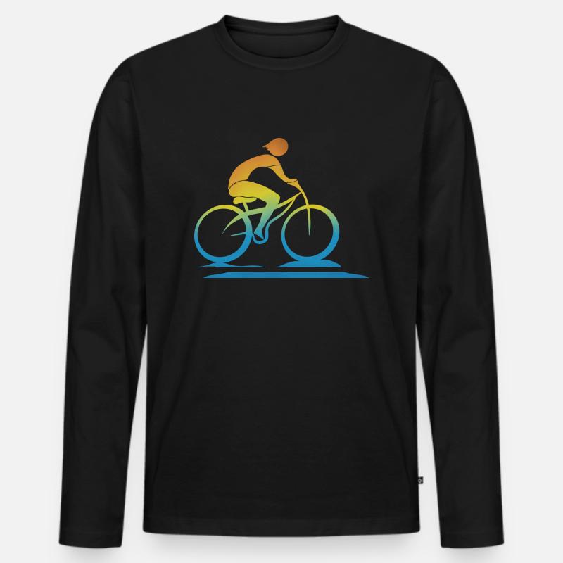 Radfahrer - Männer Premium Bio Langarmshirt - Schwarz