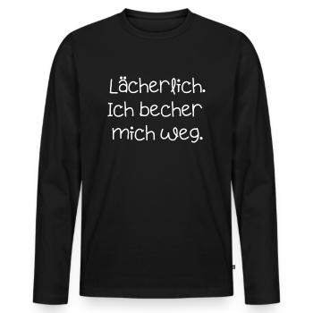 Party feiern Festival bechern saufen Alkohol - Männer Premium Bio Langarmshirt - Schwarz - Vorne - Nico (187cm)