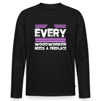 apprentice tree feller love - Men's Premium Organic Long Sleeve Shirt - black - Front - Nico (187cm)