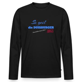 Duisburger Jungs - Männer Premium Bio Langarmshirt - Schwarz - Vorne - Nico (187cm)