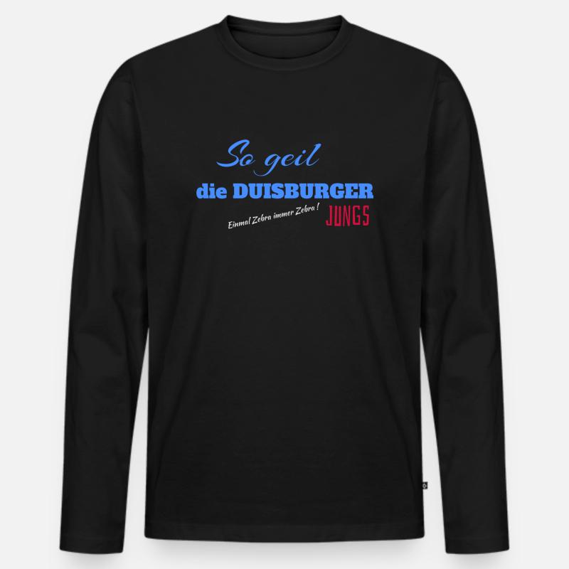 Duisburger Jungs - Männer Premium Bio Langarmshirt - Schwarz