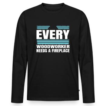forester funny carpenter quotes - Männer Premium Bio Langarmshirt - Schwarz - Vorne - Nico (187cm)
