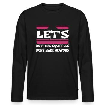 birthday present peace symbol disarmament love - Men's Premium Organic Long Sleeve Shirt - black - Front - Nico (187cm)