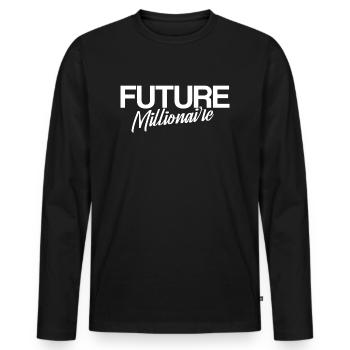 Future Millionaire, Motivation Finance und Wealth - Männer Premium Bio Langarmshirt - Schwarz - Vorne - Nico (187cm)