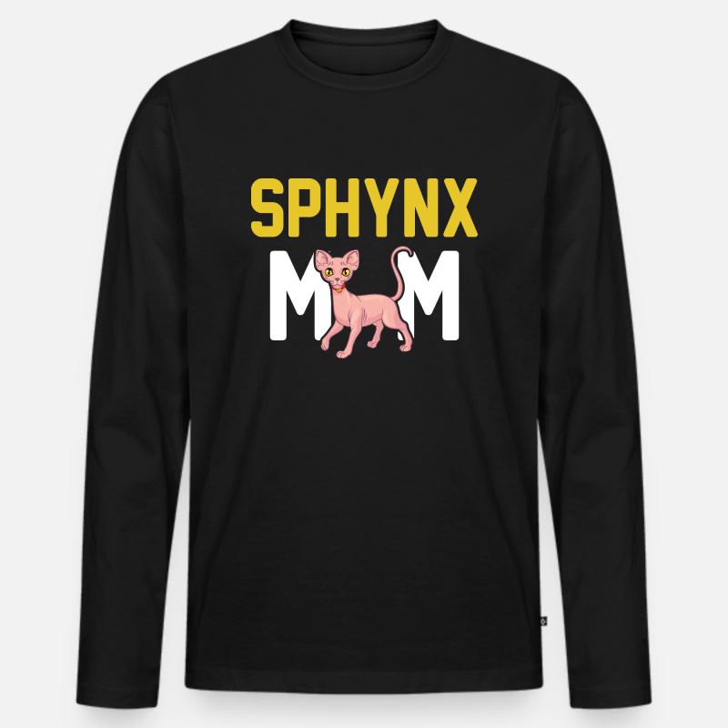 Sphynx Cat 2 - Männer Premium Bio Langarmshirt - Schwarz