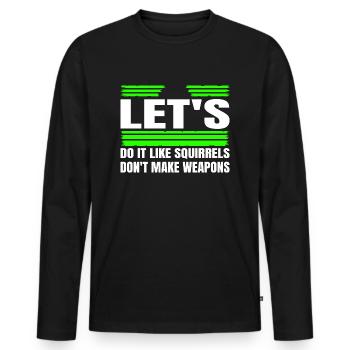 60s peace sign anti war quote sayings funky - Men's Premium Organic Long Sleeve Shirt - black - Front - Nico (187cm)