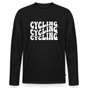 Cycling Fahhrad fahren - Männer Premium Bio Langarmshirt - Schwarz - Vorne - Nico (187cm)