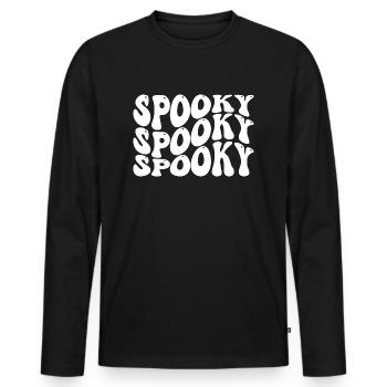 Spooky - Männer Premium Bio Langarmshirt - Schwarz - Vorne - Nico (187cm)