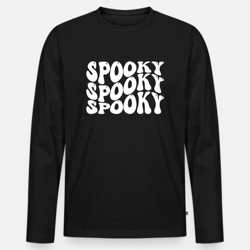 Spooky - Männer Premium Bio Langarmshirt - Schwarz