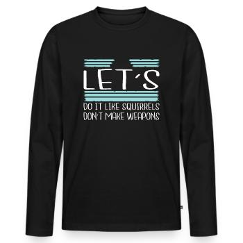 colombe de la paix hippie anniversaire cadeau amusant heureux - T-shirt manches longues Premium bio Homme - noir - Devant - Nico (187cm)