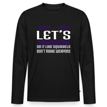 Jokes Funky Fun Gift Global Peace Hippy Pride - Men's Premium Organic Long Sleeve Shirt - black - Front - Nico (187cm)
