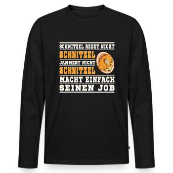Schnitzel redet nicht Schnitzel - Männer Premium Bio Langarmshirt - Schwarz - Vorne - Nico (187cm)
