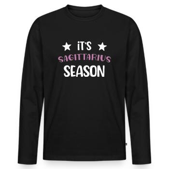 It's sagittarius season original gift zodiac sign - T-shirt manches longues Premium bio Homme - noir - Devant - Nico (187cm)