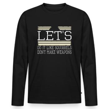 Signe de paix Mouvement vert pour la paix Cool années 1960 - T-shirt manches longues Premium bio Homme - noir - Devant - Nico (187cm)