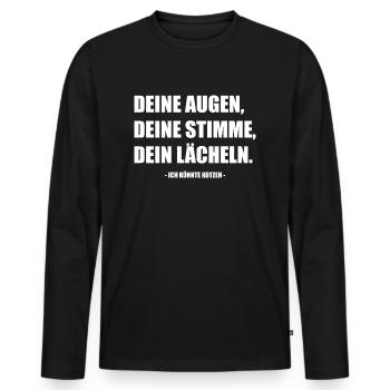Witziger lustiger Spruch Sprüche - Männer Premium Bio Langarmshirt - Schwarz - Vorne - Nico (187cm)