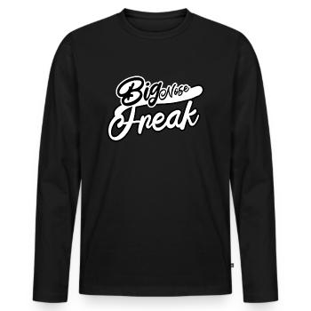 Essentials - Logo - Men's Premium Organic Long Sleeve Shirt - black - Front - Nico (187cm)