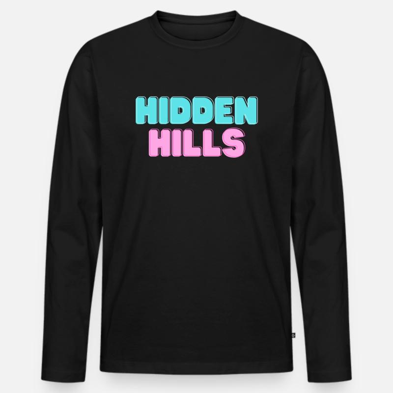 hidden hills 3 - Männer Premium Bio Langarmshirt - Schwarz