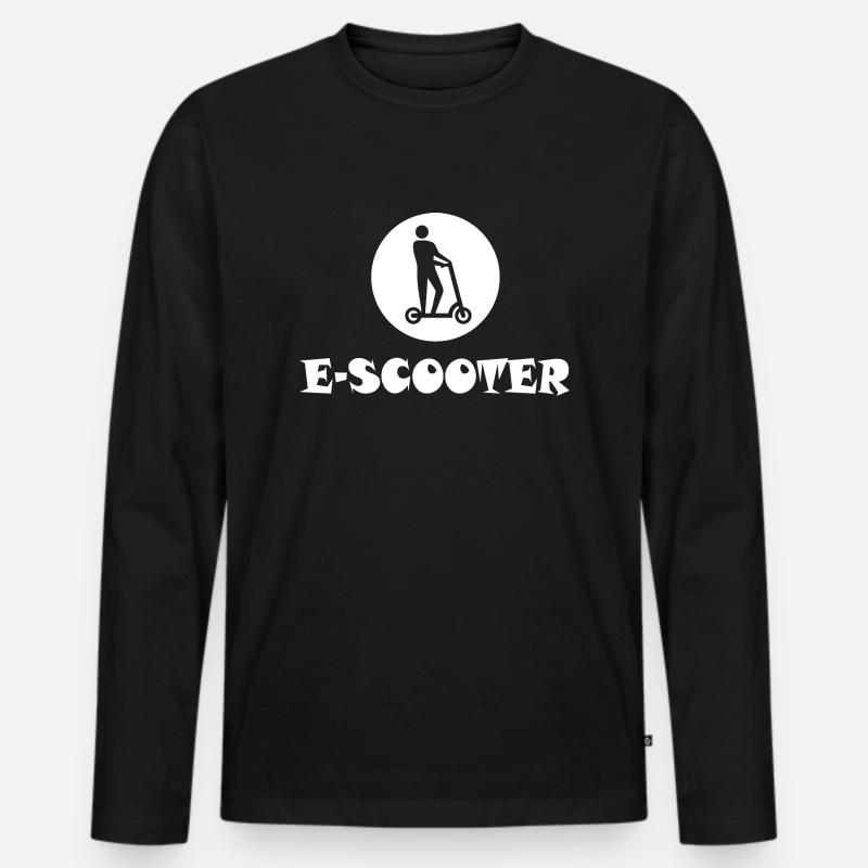 E-Scooter E-Roller Scooter - Männer Premium Bio Langarmshirt - Schwarz