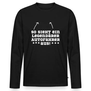 Autofahrer Auto - Männer Premium Bio Langarmshirt - Schwarz - Vorne - Nico (187cm)