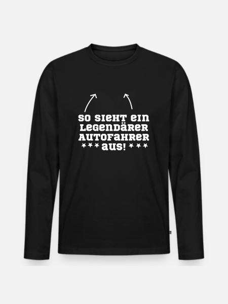 Autofahrer Auto - Männer Premium Bio Langarmshirt - Schwarz