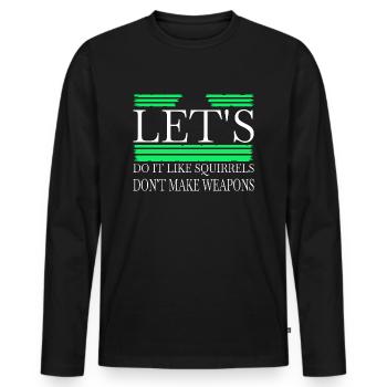 Blagues Signe de la paix Colombe de la paix Oiseau hippie - T-shirt manches longues Premium bio Homme - noir - Devant - Nico (187cm)