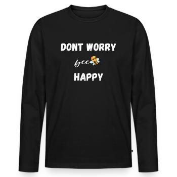 Don't worry bee happy - Männer Premium Bio Langarmshirt - Schwarz - Vorne - Nico (187cm)