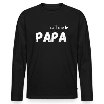 Call me papa - T-shirt manches longues Premium bio Homme - noir - Devant - Nico (187cm)