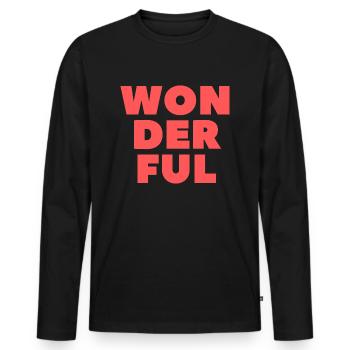 Wonderful-Wunderbar - Men's Premium Organic Long Sleeve Shirt - black - Front - Nico (187cm)