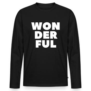 Wonderful-Wunderbar - Men's Premium Organic Long Sleeve Shirt - black - Front - Nico (187cm)