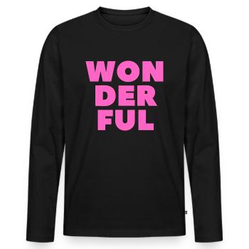 Wonderful-Wunderbar - Men's Premium Organic Long Sleeve Shirt - black - Front - Nico (187cm)