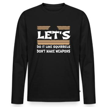 family peace for paris peace sign 1960s funny fun - Männer Premium Bio Langarmshirt - Schwarz - Vorne - Nico (187cm)