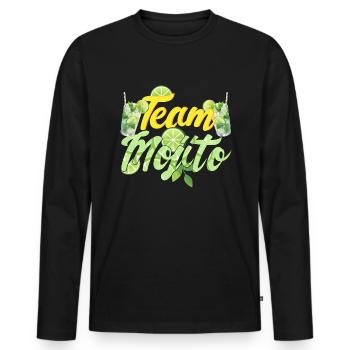 Team Mojito - Männer Premium Bio Langarmshirt - Schwarz - Vorne - Nico (187cm)