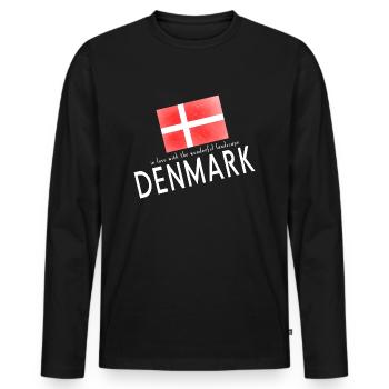 Danemark Danemark - T-shirt manches longues Premium bio Homme - noir - Devant - Nico (187cm)