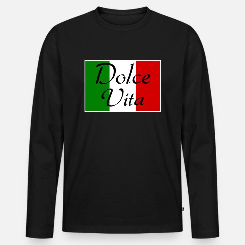 Dolce Vita - Männer Premium Bio Langarmshirt - Schwarz