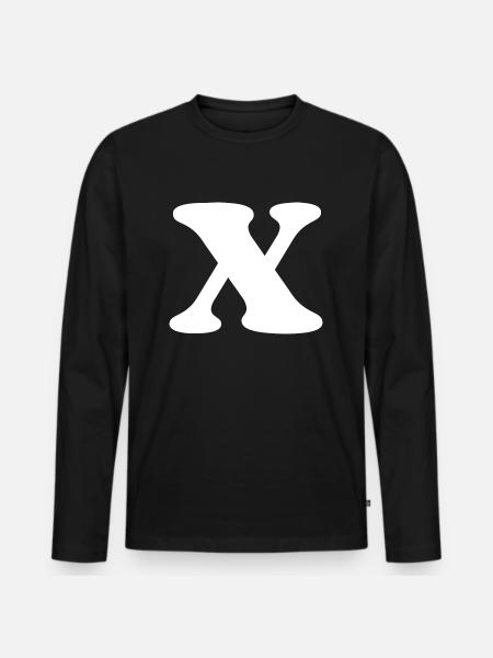 Letter x - Men's Premium Organic Long Sleeve Shirt - black