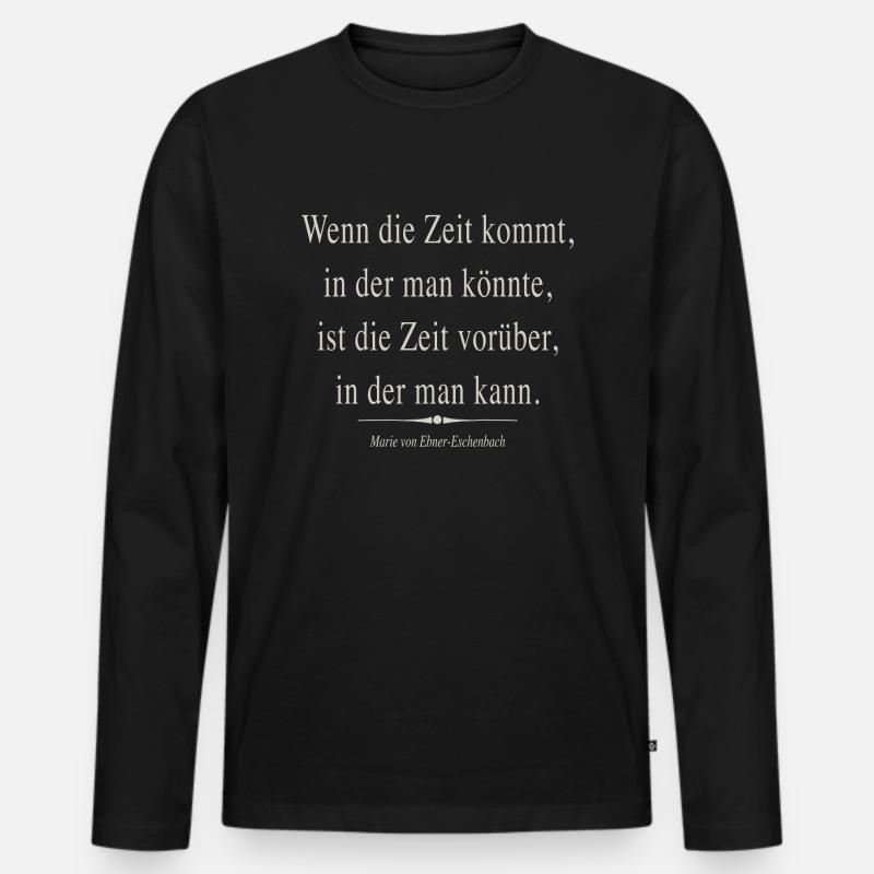 Die Zeit - Männer Premium Bio Langarmshirt - Schwarz
