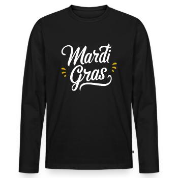 Mardi Gras - T-shirt manches longues Premium bio Homme - noir - Devant - Nico (187cm)