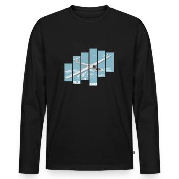 VOLER EN PLANEUR - T-shirt manches longues Premium bio Homme - noir - Devant - Nico (187cm)
