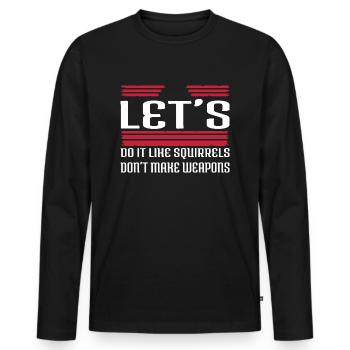 cadeau de fête coeur drôle signe de paix amusant amour - T-shirt manches longues Premium bio Homme - noir - Devant - Nico (187cm)