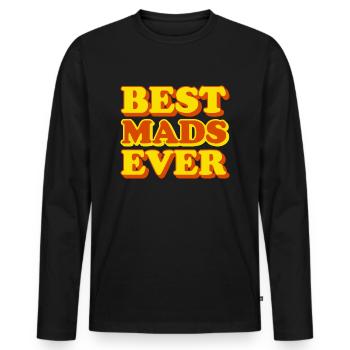 Le prénom de Mad, drôle de cadeau - T-shirt manches longues Premium bio Homme - noir - Devant - Nico (187cm)