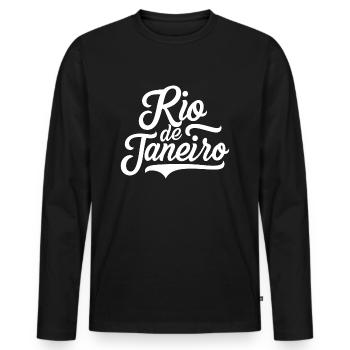 Rio de Janeiro - T-shirt manches longues Premium bio Homme - noir - Devant - Nico (187cm)
