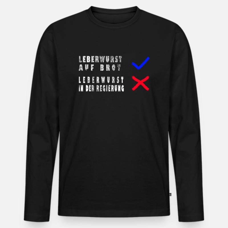 Ampel Leberwurst Protest - Männer Premium Bio Langarmshirt - Schwarz