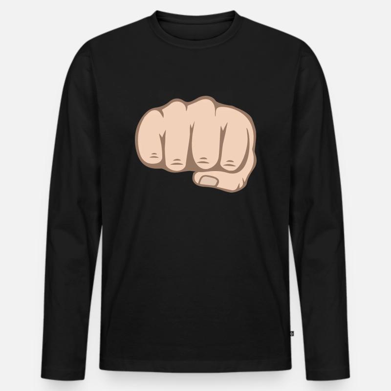 Faust - Männer Premium Bio Langarmshirt - Schwarz