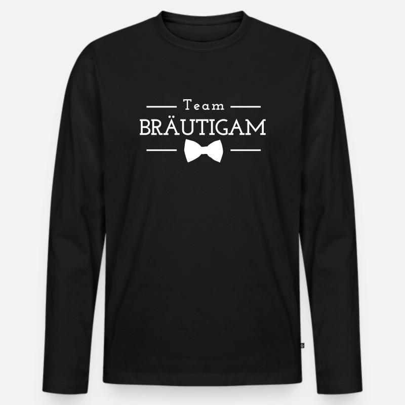 Team Bräutigam - Männer Premium Bio Langarmshirt - Schwarz