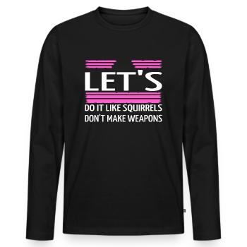 Funky Hippie Festival Anti War Sayings Heart - Men's Premium Organic Long Sleeve Shirt - black - Front - Nico (187cm)