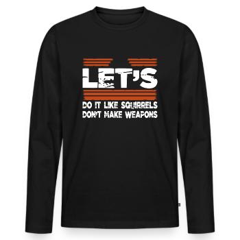 birthday present idea birthday present - Men's Premium Organic Long Sleeve Shirt - black - Front - Nico (187cm)