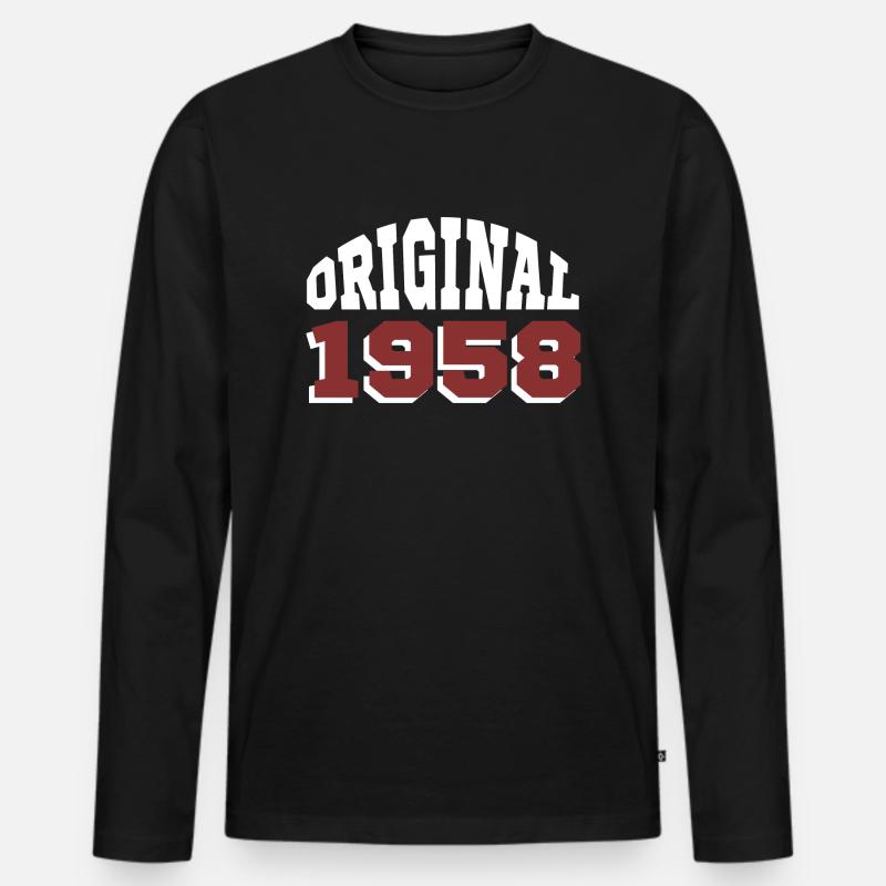 Original 1958 - Männer Premium Bio Langarmshirt - Schwarz