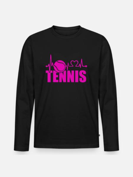 Tennis Love - Men's Premium Organic Long Sleeve Shirt - black