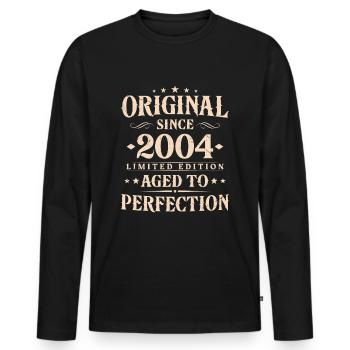 Original depuis 2004 Vintage cadeau d’anniversaire - T-shirt manches longues Premium bio Homme - noir - Devant - Nico (187cm)